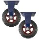 10inch super heavy duty caster wheel industrial castor solid ribbed tread tyre fixed non swivel for flat or rough terrain 1100kg 2pcs bundle