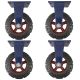 10inch super heavy duty caster wheel industrial castor solid ribbed tread tyre fixed non swivel for flat or rough terrain 1100kg 4pcs bundle
