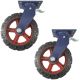 12inch super heavy duty caster wheel industrial castor solid ribbed tread tyre swivel with brake/lock for flat or rough terrain 1200kg each 2pcs