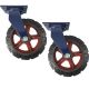 2pcs 12inch super heavy duty caster wheel industrial castor solid ribbed tread tyre swivel without brake/lock for flat or rough terrain 1200kg each