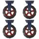12inch super heavy duty caster wheel industrial castor solid ribbed tread tyre fixed non swivel for flat or rough terrain 1200kg each 4pcs bundle