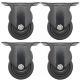 4pcs 3inch low profile caster wheel industrial castor solid wide wheel fixed non-swivel for furniture trolley bench 250kg ea