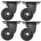 4pcs 3inch low profile caster wheel industrial castor solid wide wheel swivel without brake/lock for furniture trolley bench 250kg ea