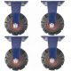 4pcs 8inch super heavy duty caster wheel industrial castor solid ribbed tread tyre fixed non swivel for flat or rough terrain