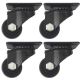1.5inch low profile caster wheel industrial castor solid wide wheel swivel without brake/lock for furniture trolley bench 50kg each 4pcs