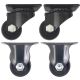 4pcs set 1.5inch low profile caster wheel industrial castor solid wide wheel 2 swivel&no-lock+ 2 fixed for furniture trolley bench 50kg ea