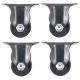 1.5inch low profile caster wheel industrial castor solid wide wheel fixed non-swivel for furniture trolley bench 50kg each 4pcs