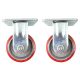 4inch 10cm heavy duty cast iron metal caster wheel fixed non-swivel 2pcs bundle