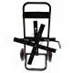 portable trolley dispenser with wheels for carrying manual strapping tool set heavy duty pep/pp clips tensioner or sealer front view