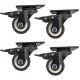 2.5inch small solid hard plastic pu caster wheel light duty swivel with brake /lock industrial castor 80kg height 90mm for trolley furniture equipment 4pcs bundle