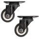2.5inch small solid hard plastic pu caster wheel light duty swivel without brake /lock industrial castor 80kg height 90mm for trolley furniture equipment 2pcs