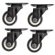 2.5inch small solid hard plastic pu caster wheel light duty swivel without brake /lock industrial castor 80kg height 90mm for trolley furniture equipment 4pcs