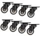 2.5inch small solid hard plastic pu caster wheel light duty swivel without brake /lock industrial castor 80kg height 90mm for trolley furniture equipment 8pcs