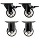 4pcs set 3inch solid hard plastic pu caster wheel light duty 2 swivel&brake & 2 fixed industrial castor 100kg overall height 105mm for trolley furniture equipment