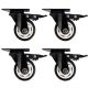 4pcs 3inch small solid hard plastic pu caster wheel light duty swivel with brake /lock industrial castor 100kg height 105mm for trolley furniture equipment