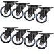 8pcs 3inch small solid hard plastic pu caster wheel light duty swivel without brake /lock industrial castor 100kg height 105mm for trolley furniture equipment