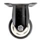 3inch small solid hard plastic pu caster wheel light duty fixed/non-swivel industrial castor 100kg height 105mm for trolley furniture equipment bolt side