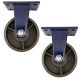 2pcs 6 inch super heavy duty caster wheel industrial castor all metal heat resistant non swivel / fixed for flat ground and high temperature use 1200kg ea capacity 200mm high