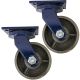 2pcs 6 inch super heavy duty caster wheel industrial castor all metal heat resistant swivel without brake/lock for flat ground and high temperature use 1200kg ea capacity 200mm high