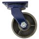 single 6 inch super heavy duty caster wheel industrial castor all metal heat resistant swivel without brake/lock for flat ground and high temperature use 1200kg ea capacity 200mm high