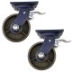 2pcs 6 inch super heavy duty caster wheel industrial castor all metal heat resistant swivel with brake/lock for flat ground and high temperature use 1200kg ea capacity 200mm high