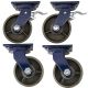 4pcs set 6 inch super heavy duty caster wheel industrial castor all metal heat resistant 2 swivel&lock + 2 swivel for flat ground and high temperature use 1200kg ea capacity 200mm high