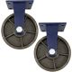 2pcs 8 inch super heavy duty caster wheel industrial castor all metal heat resistant non swivel / fixed for flat ground and high temperature use 1500kg ea capacity 255mm high