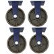 4pcs 8 inch super heavy duty caster wheel industrial castor all metal heat resistant non swivel / fixed for flat ground and high temperature use 1500kg ea capacity 255mm high