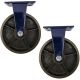 2pcs 10 inch super heavy duty caster wheel industrial castor all metal heat resistant non swivel / fixed for flat ground and high temperature use 2000kg ea capacity 315mm high
