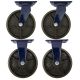 4pcs set 10 inch super heavy duty caster wheel industrial castor all metal heat resistant 2 swivel + 2 fixed for flat ground and high temperature use 2000kg ea capacity 315mm high