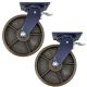2pcs 10 inch super heavy duty caster wheel industrial castor all metal heat resistant swivel with brake/lock for flat ground and high temperature use 2000kg ea capacity 315mm high