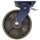 single 10 inch super heavy duty caster wheel industrial castor all metal heat resistant swivel with brake/lock for flat ground and high temperature use 2000kg ea capacity 315mm high