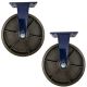 2pcs 12 inch super heavy duty caster wheel industrial castor all metal heat resistant non swivel / fixed for flat ground and high temperature use 3000kg ea capacity 370mm high
