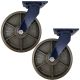 2pcs 12 inch super heavy duty caster wheel industrial castor all metal heat resistant swivel without brake/lock for flat ground and high temperature use 3000kg ea capacity 370mm high