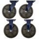 4pcs set 12 inch super heavy duty caster wheel industrial castor all metal heat resistant 2 swivel + 2 fixed for flat ground and high temperature use 3000kg ea capacity 370mm high
