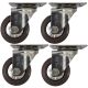 4pcs 3inch small stainless steel caster hard nylon wheel light duty swivel without brake/lock industrial castor 120kg ea height 100mm for trolley furniture equipment