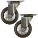 2pcs 4inch small stainless steel caster hard nylon wheel light duty swivel without brake/lock industrial castor 130kg ea height 130mm for trolley furniture equipment