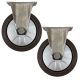 2pcs 5inch small stainless steel caster hard nylon wheel light duty non-swivel / fixed industrial castor 140kg ea height 156mm for trolley furniture equipment