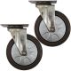 2pcs 5inch small stainless steel caster hard nylon wheel light duty swivel without brake/lock industrial castor 140kg ea height 156mm for trolley furniture equipment