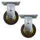 2pcs 4inch rubber caster wheel industrial castor solid ribbed tread tyre non swivel /fixed for flat or rough terrain 280kg ea