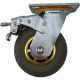 single 5inch rubber caster wheel industrial castor solid ribbed tread tyre swivel with brake/lock for flat or rough terrain 300kg each