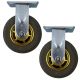 2pcs 6 inch rubber caster wheel industrial castor solid ribbed tread tyre non swivel /fixed for flat or rough terrain 350kg ea