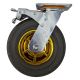 single 8 inch rubber caster wheel industrial castor solid ribbed tread tyre swivel with brake/lock for flat or rough terrain 400kg ea