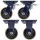 4pcs set 5inch heavy duty caster wheel industrial castor all metal heat resistant 2 swivel&lock & 2 fixed for flat ground and high temperature 600kg ea overall height 181mm
