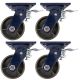 4pcs 5inch heavy duty caster wheel industrial castor all metal heat resistant swivel with brake/lock for flat ground & high temperature use 600kg ea overall height 181mm