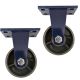 2pcs 5inch heavy duty caster wheel industrial castor all metal heat resistant non swivel / fixed for flat ground and high temperature 600kg ea overall height 181mm