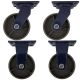 4pcs set 6inch heavy duty caster wheel industrial castor all metal heat resistant 2 swivel & 2 fixed for flat ground and high temperature 700kg ea overall height 200mm