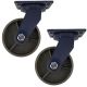 2pcs 6inch heavy duty caster wheel industrial castor all metal heat resistant swivel without brake/lock for flat ground and high temperature 700kg ea overall height 200mm