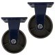 2pcs 6inch heavy duty caster wheel industrial castor all metal heat resistant non swivel / fixed for flat ground and high temperature 700kg ea overall height 200mm