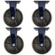 4pcs 8inch heavy duty caster wheel industrial castor all metal heat resistant non swivel / fixed for flat ground and high temperature 1 ton ea overall height 255mm